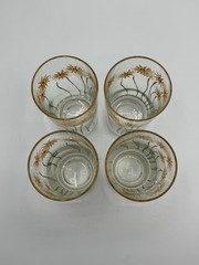 4 Vintage JANE LYNN MCM GLASSES TUMBLERS 5.5” Orange Daisies 🌼 No Chips – Crack