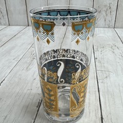 Culver Saratoga Highball Glasses, Set of 6, 22K Gold & Turquoise, 5.5 inch