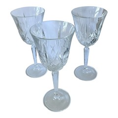Set of 3 Marquis by Waterford Brookside Wine Goblets 8.25in Crystal Stems