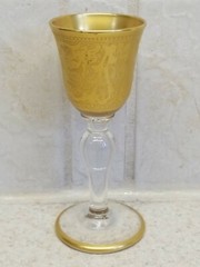 Glastonbury Lotus Georgian Gold Cordial Stem 3 1/2″ × 1 3/8″ Excellent Condition
