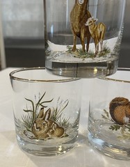 Vintage West Virginia Specialty Glass American Wildlife rocks glasses lot of 7