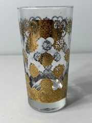 VTG Culver Mid-Century 22-Karat Gold Embossed 1 Highball Glass Valencia Pattern