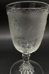 EAPG Antique Victorian Bryce Bros Glass 5-3/4″ Water Wine Goblet Rose in Snow