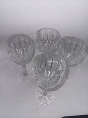 Lot Of 4 Marquis Waterford Wine Glasses Goblets Crystal Brookside? Clear Tall 8
