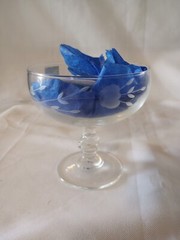 Set of 4 Princess House #507 Footed Dessert/Sherbert/Champagne Glasses w/Sticker