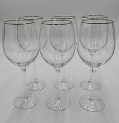 Set Of 6 Gorgeous Lenox Solitaire Platinum Signature Water Iced Tea Goblets EUC