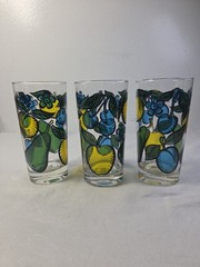 Vintage MCM Fruit Tumbler – Set of 3 – 12oz Retro Summer Glasses – Original Pak