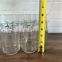 Lot 6 Vintage Corning Corelle Drinking Glasses Rosemarie Tulip Tumblers 16 oz