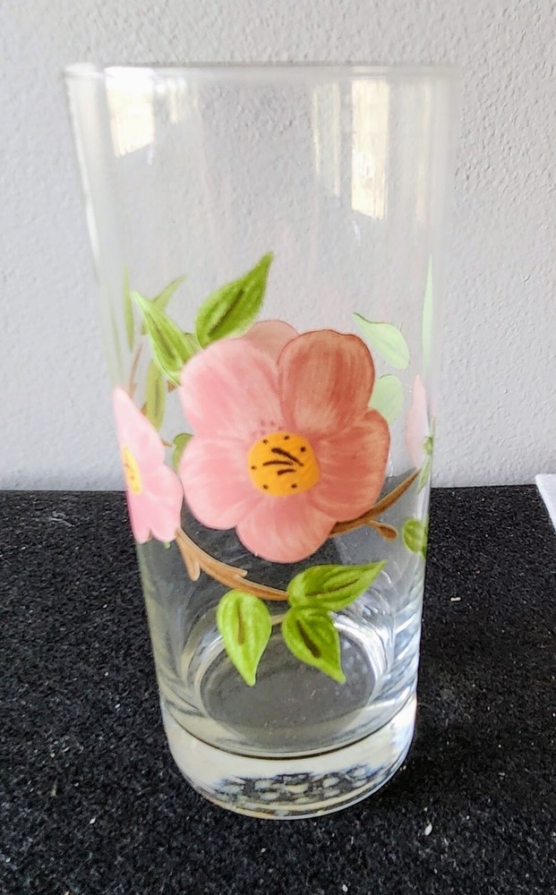 Single Libbey Franciscan Desert Rose 14 Ounce Glass Tumbler 6 1/4″ Replacement