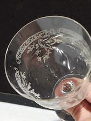RARE- SET OF 2- Elegant Glass Central Glass Works Etch 11 Water Goblets