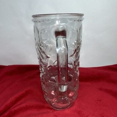 Vtg Libby Cowboy Boot Shaped Clear Glass Beer Mug With Handle 6″ Western Barware