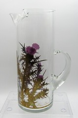 MCM GREGORY DUNCAN SIGNED PURPLE THISTLE w/22K GOLD PITCHER & GLASSES (5) SET