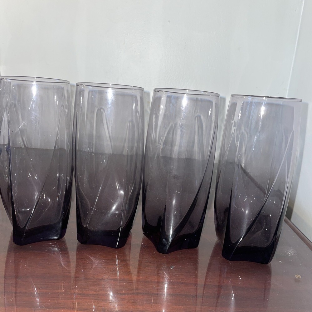 Libbey Imperial Plum Purple Swirl Glasses