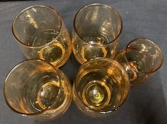 Libbey Amber Gold Juice Bar Glasses Set of 5