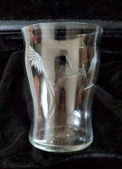 Flower Cut Clear 9 Oz Flat Tumbler Glass Set of 4