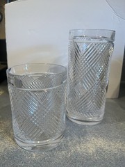 2 Ralph Lauren Crystal Argyle Old Fashion And Highball Water Glasses