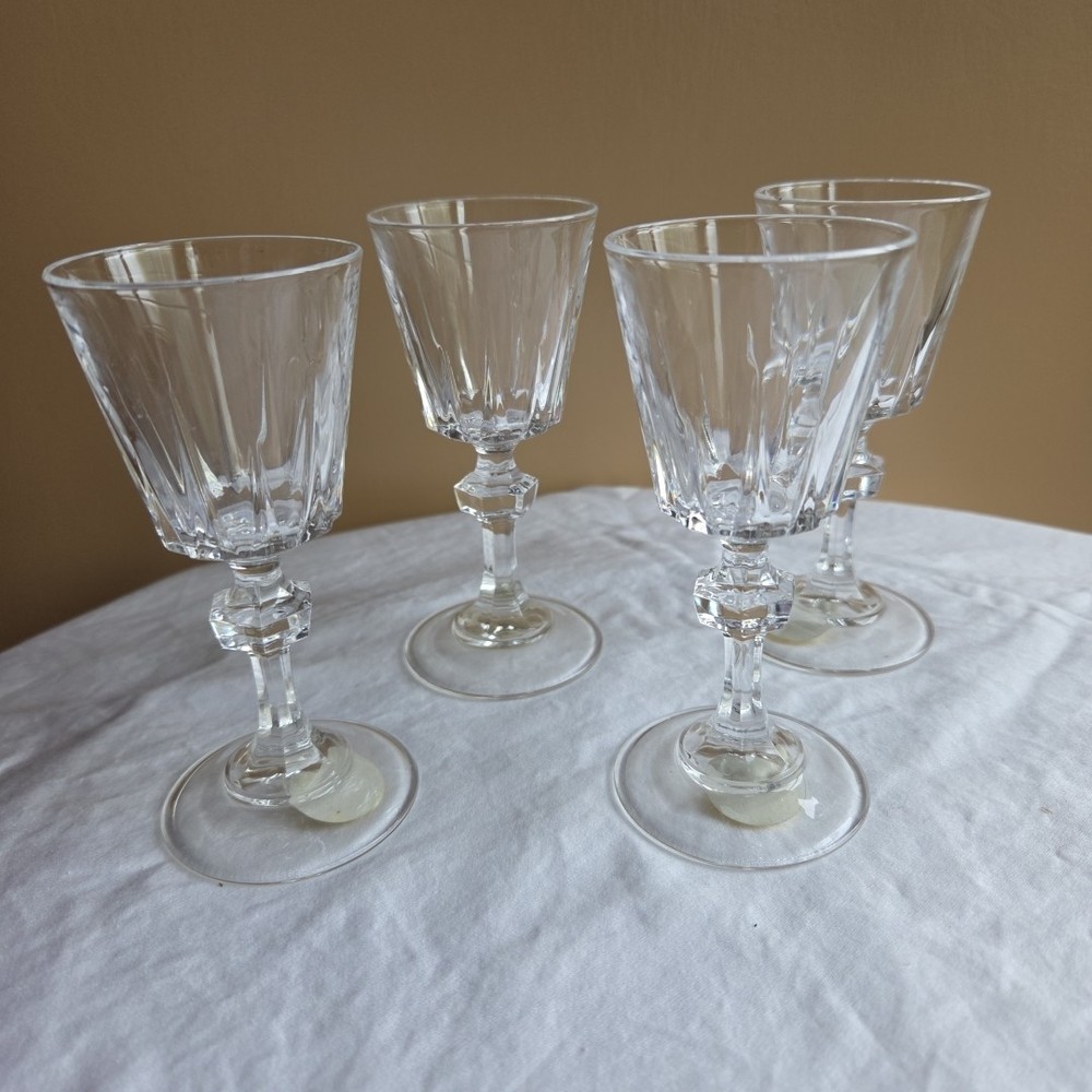 4 Vintage Princess House Crystal Esprit Cordial Glasses NOS