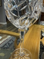 Set of 2 Fifth Ave PORTICO Water/Wine Goblets 24% Lead Crystal 8″