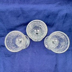 Set of 3 1910 Lancaster Glass EAPG Basket a.k.a Rustic Rose Wine Glasses