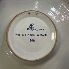 13.5»D Castello Banfi Montalcino Fatto E Dipinto A Mano 1998 Plate Bowl Decor