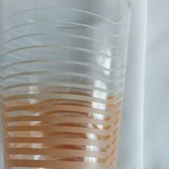2 VTG Anchor Hocking Tumblers 12oz Glasses Orange Stripe MCM 1970s