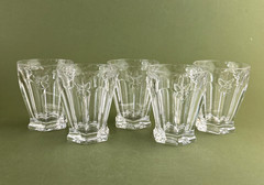 5 Lenox Butterfly Meadow Clear Crystal Bees Double Old Fashioned Glasses 4 3/8»