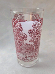 VTG SET OF 3 ROYAL CHINA CURRIER IVES PINK RED TUMBLERS 9 OZ