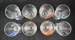 Vintage 1950s MCM LIBBEY International World Cities Footed Cocktail Glasses x 8