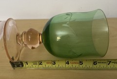 Replacement Vintage Pfaltzgraff Napoli Pink Green Goblet Etched 16 Oz. /Glass