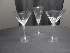 3 Ultra Large Bella Lux Glasses Wedding Toast Martini Cosmo Wine Optic Paneled
