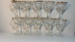 Reduced Antique Gold Rim Cordial Glasses Set Of 10 Bellbrook Betty Vintage