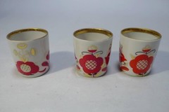 LOMONOSOV USSR Sake Set Ceramics Russian Soviet Old Stamp Gold Leaf
