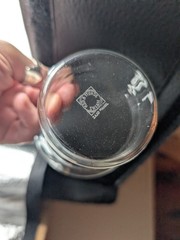 Vtg Borosilicate Glass Cup Set (3) W/ Swirled Metal Base Jenaer Glas Otto Schott