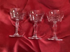 3 Vintage W.M.Dalton Cherbourg Crystal Champagne/Sherbet Glasses –