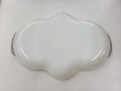 Vintage Anchor Hocking Oven Ware Fire-King Serving Dish Milk Glass Gold Trim