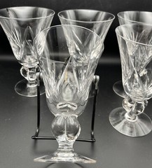 Beautiful Set Of 5 Swedish SWE2 Clear 5.5” Crystal Water Goblets EUC No Chips