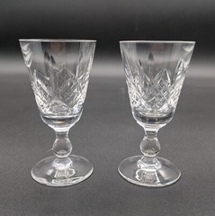 2 STUART England Crystal Glengarry Cambridge 4 1/8″ Sherry Glasses Stemware