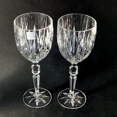 MARC AUREL GEM WINE GLASSES, Cut Lead Crystal, 9″, 10 Oz, 2 PC, GERMANY
