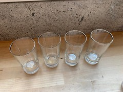Vintage Silver Rim Clear 5.5″ Tumbler Drinking Glasses – Qty 4