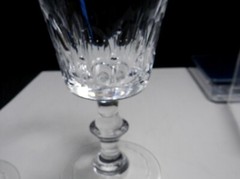 zzx5-a LOT 2 CUT CRYSTAL WATER GLASSES STEMS 6 1/2″ H