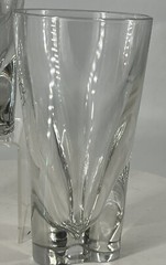 Orrefors Crystal Tumbler Excess Tall Clear Glass Indented Base 13oz 6 1/2 Set 2