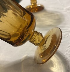 VINTAGE FOSTORIA JAMESTOWN 6” STEMMED WATER / WINE GOBLET AMBER 10oz.