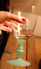 Vintage Set 3 ISABELLE GREEN Water Goblets Glasses VILLEROY & BOCH Jade 6 7/8″