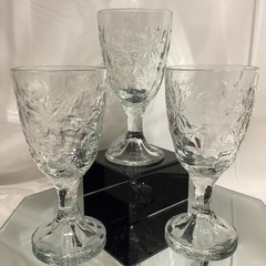 Princess House Fantasia 6.75” Water Wine Goblet – Set of 3
