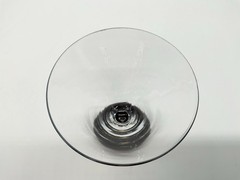 Vintage Ruby Red Bubble Ball Base Martini / Cosmo Glass MCM Single Only