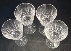 4-Waterford Crystal Claret Wine Glasses Lismore Pattern 5.75”