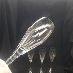 (8) Oscar De La Renta Le Grande Fleur Fluted Champagne Glass Elegant Crystal 9″T