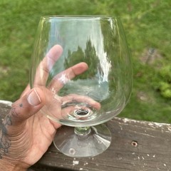 Vintage Footed Brandy Sniffer Cognac Glass Clear Drinkware 6.5”