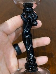 VTG Cambridge Ebony Liquor Cocktail Statuesque Nude Stem Glass 6.25″H