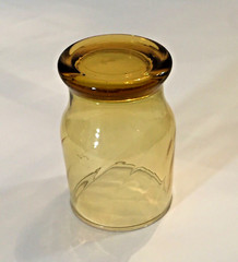 4 MCM Gold Optic Swirl Tumbler Drinking Glasses 4″ H Footed Amber Anchor Hocking